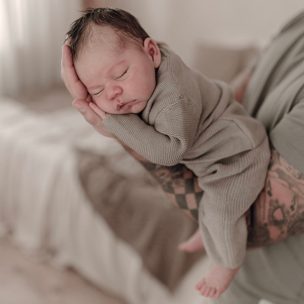 Newborn Organic Caramel Set 🤎 – Leggin + Cardigan