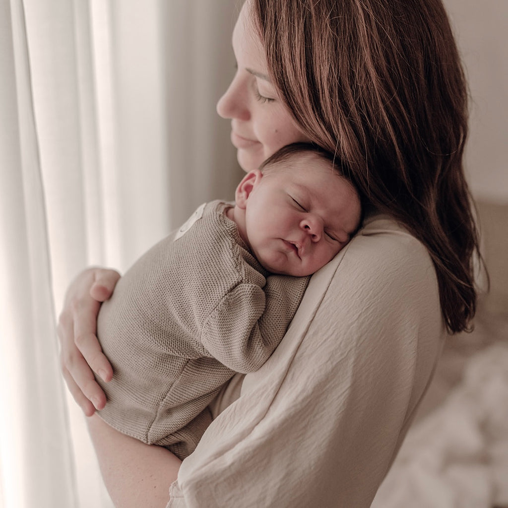 Newborn Organic Caramel Set 🤎 – Leggin + Cardigan