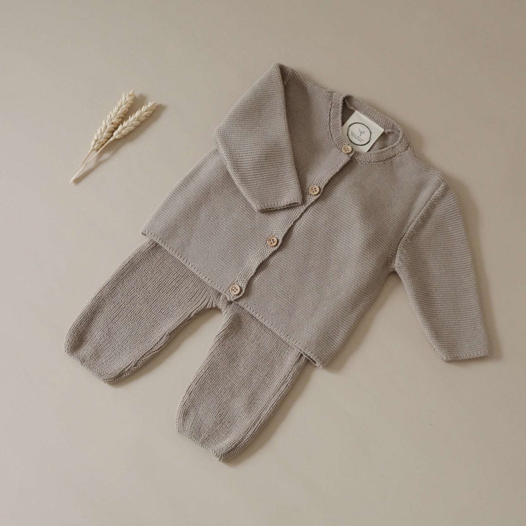 Newborn Organic Caramel Set 🤎 – Leggin + Cardigan